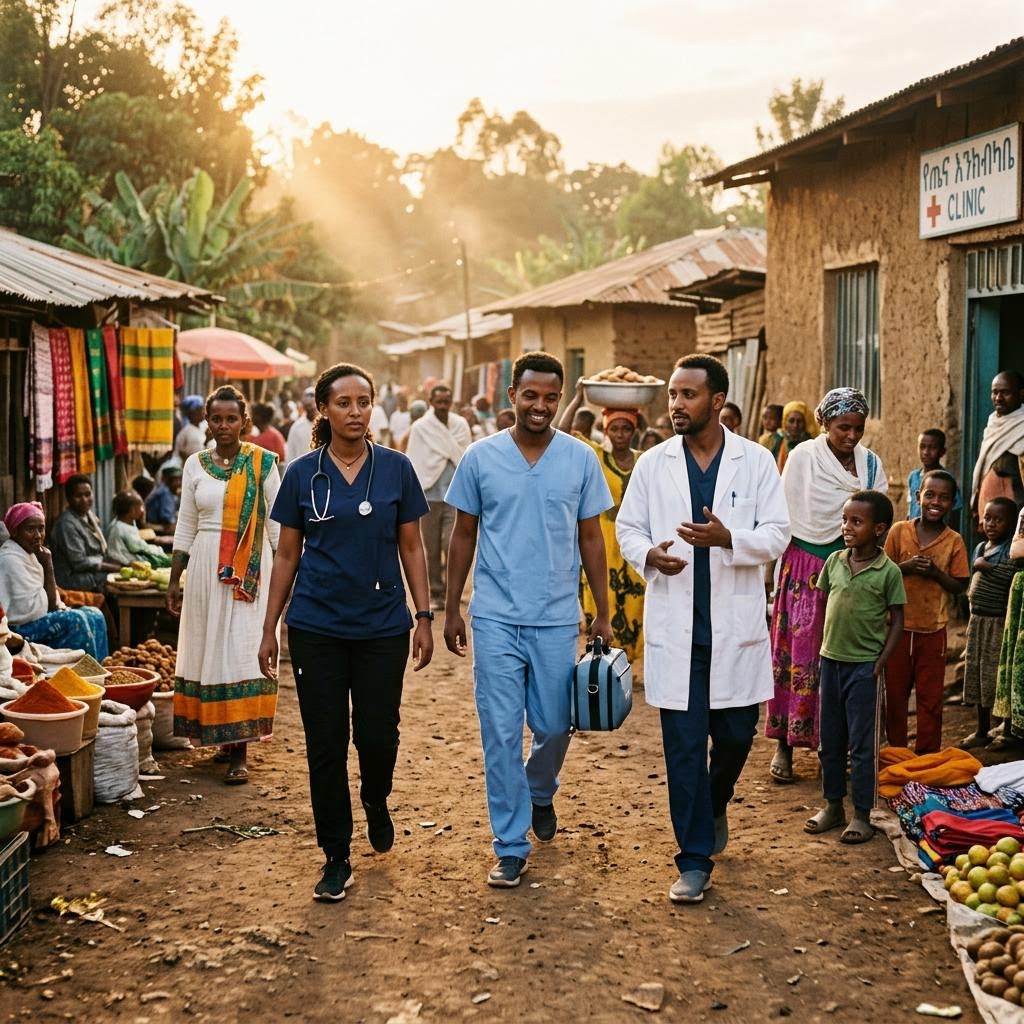 African healthcare professionals in the community